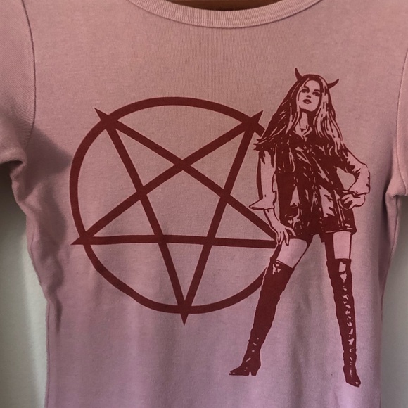 Early 2000s very rare Hysteric Glamour long sleeve women's pentagram tee - Picture 2 of 6
